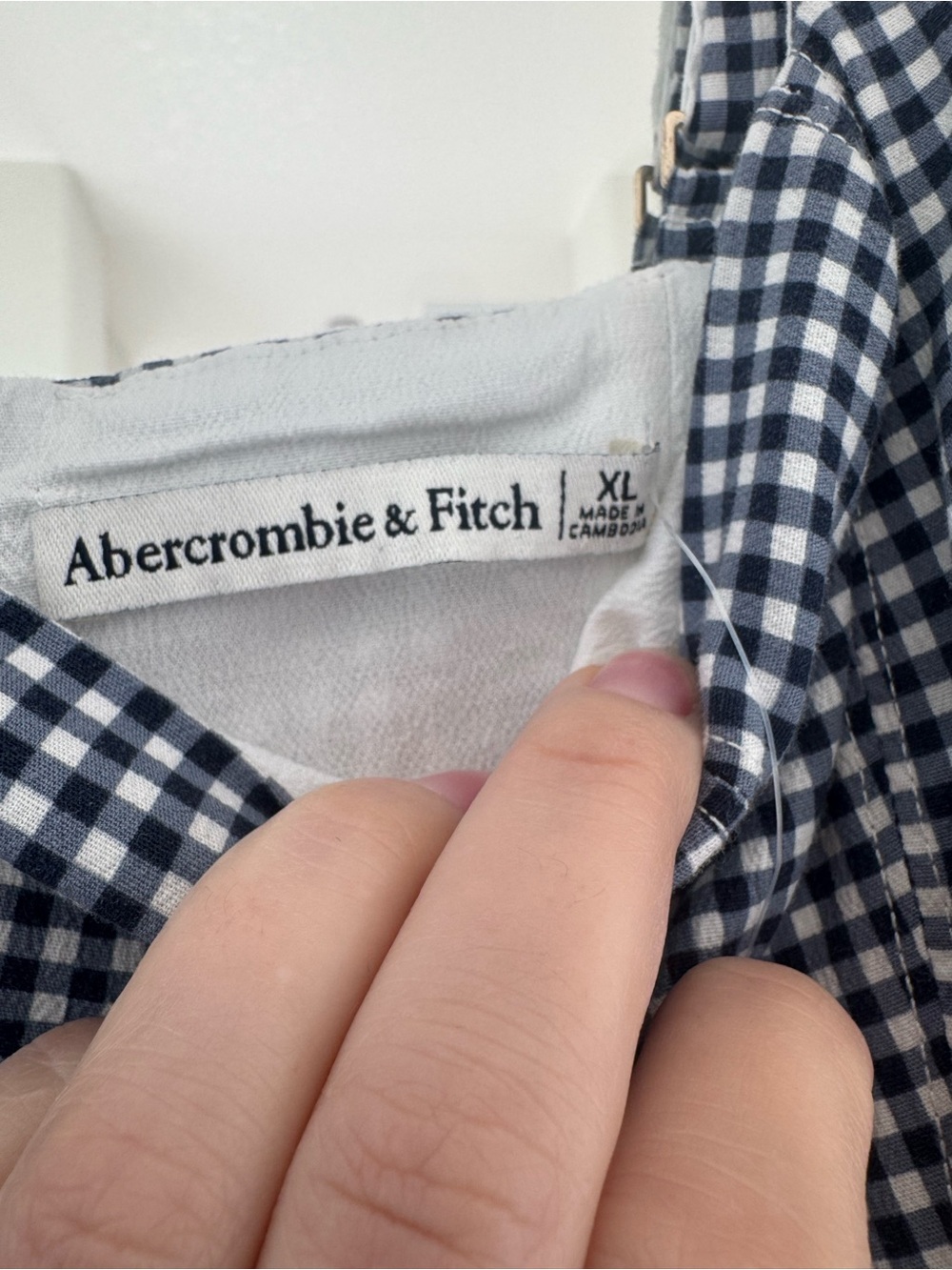 Abercrombie & Fitch Gingham Maxi Dress XL NWT Adjustable Straps Cottagecore - Picture 2 of 5